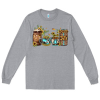 Heather Grey sunflower gemstone coffee Long Sleeve Tee - JahusDesignShop