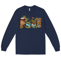 Navy sunflower gemstone coffee Long Sleeve Tee - JahusDesignShop