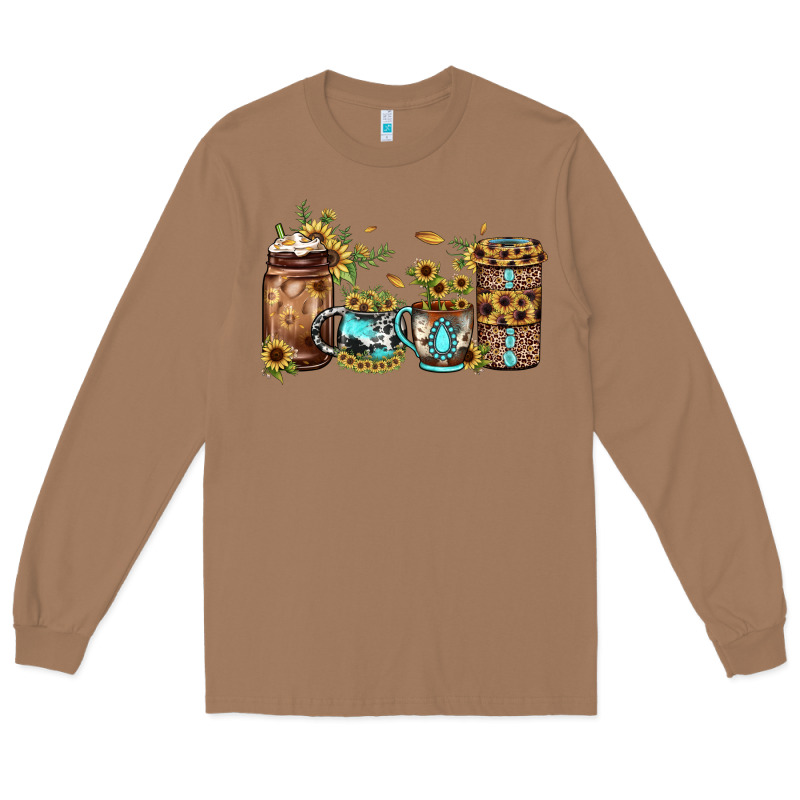 Sunflower Gemstone Coffee Long Sleeve Tee by JahusDesignShop | Teevron