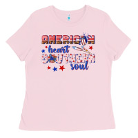 Bubblegum Pink American heart southern soul Ladies Tee - texasbilliewilder