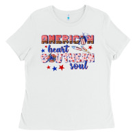 White American heart southern soul Ladies Tee - texasbilliewilder