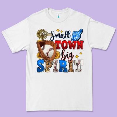Small Town Big Spirit Baseball Premium Tee Designed By Zillion Design Studio