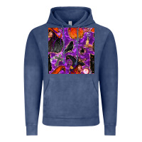 Vintage Denim halloween witch seamless pattern Vintage Hoodie - BundleAndBundleShop