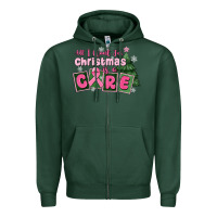 Sports Green all i want for is a care Zipper Hoodie - MaliasSmallBusiness