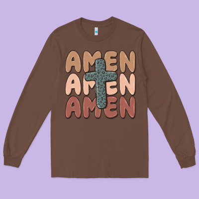 Amen Long Sleeve Tee Designed By Maliassmallbusiness