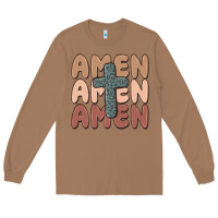 Toasted Coconut amen Long Sleeve Tee - MaliasSmallBusiness