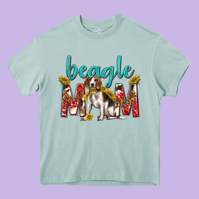 Western Beagle Mom Heavy Core Tee Designed By Texasbilliewilder