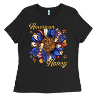 Black American honey with bee Ladies Tee - texasbilliewilder