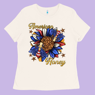 American Honey With Bee Ladies Tee Designed By Texasbilliewilder