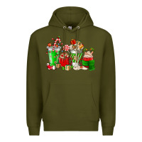 Army Green Christmas coffee cup Premium Hoodie - NancyCooperArtShop