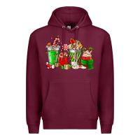 Burgundy Christmas coffee cup Premium Hoodie - NancyCooperArtShop