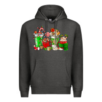 Charcoal Heather Christmas coffee cup Premium Hoodie - NancyCooperArtShop