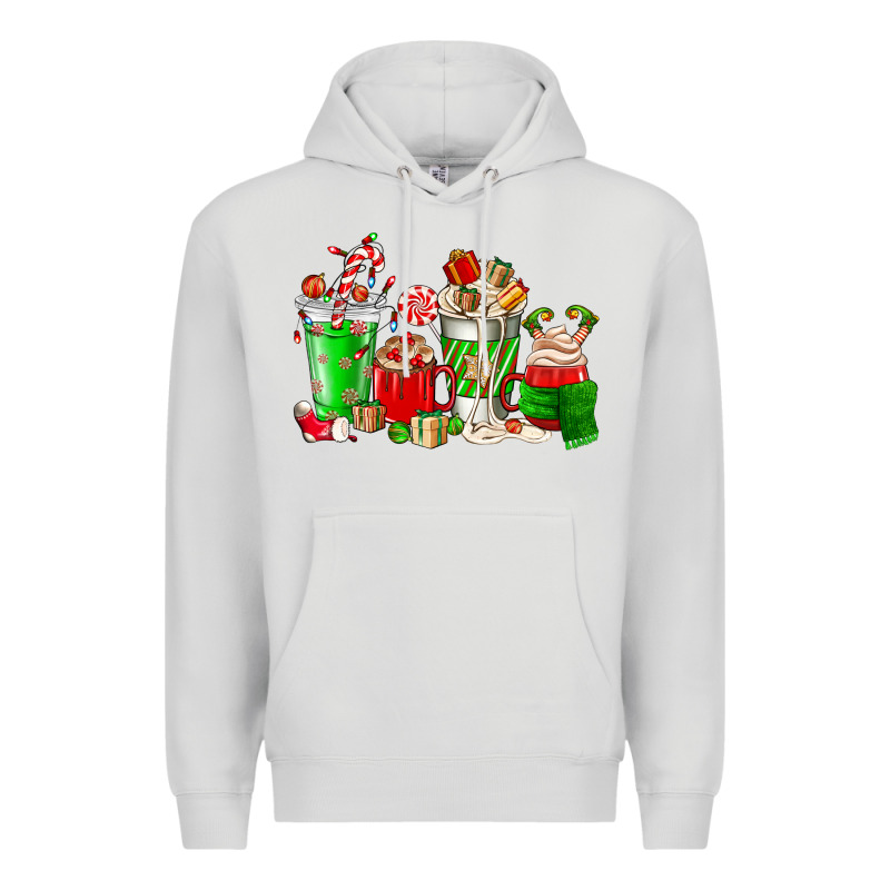 Christmas Coffee Cup Premium Hoodie by NancyCooperArtShop | Teevron