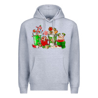 Heather Grey Christmas coffee cup Premium Hoodie - NancyCooperArtShop