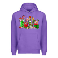Purple Christmas coffee cup Premium Hoodie - NancyCooperArtShop