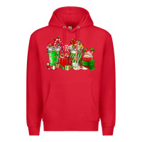 Red Christmas coffee cup Premium Hoodie - NancyCooperArtShop