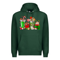 Sports Green Christmas coffee cup Premium Hoodie - NancyCooperArtShop
