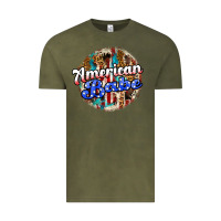 Vintage Olive american babe Vintage Tee - JahusDesignShop