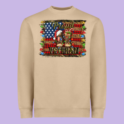 Proud Veteran Christmas Army Heavyweight Sweatshirt Designed By Jasminsmagicworld