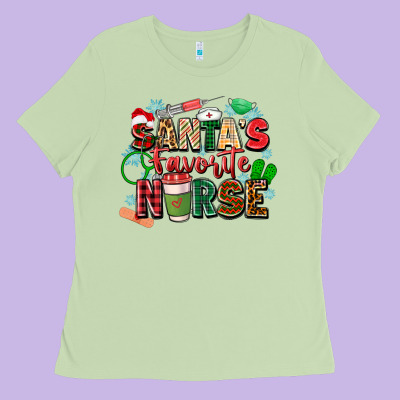 Santas Favorite Nurse Ladies Tee Designed By Zillion Design Studio