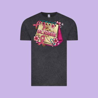 Pink Cancer Ribbon And October Calendar Vintage Tee Designed By Adodesignshop