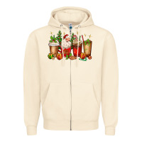 Sandshell Christmas Santa coffee cups Zipper Hoodie - MaliasSmallBusiness