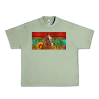 Oil Green aztec horse cactus and sunflowers license plate template Urban Heavy Tee - Artiststas