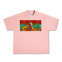 Salmon aztec horse cactus and sunflowers license plate template Urban Heavy Tee - Artiststas