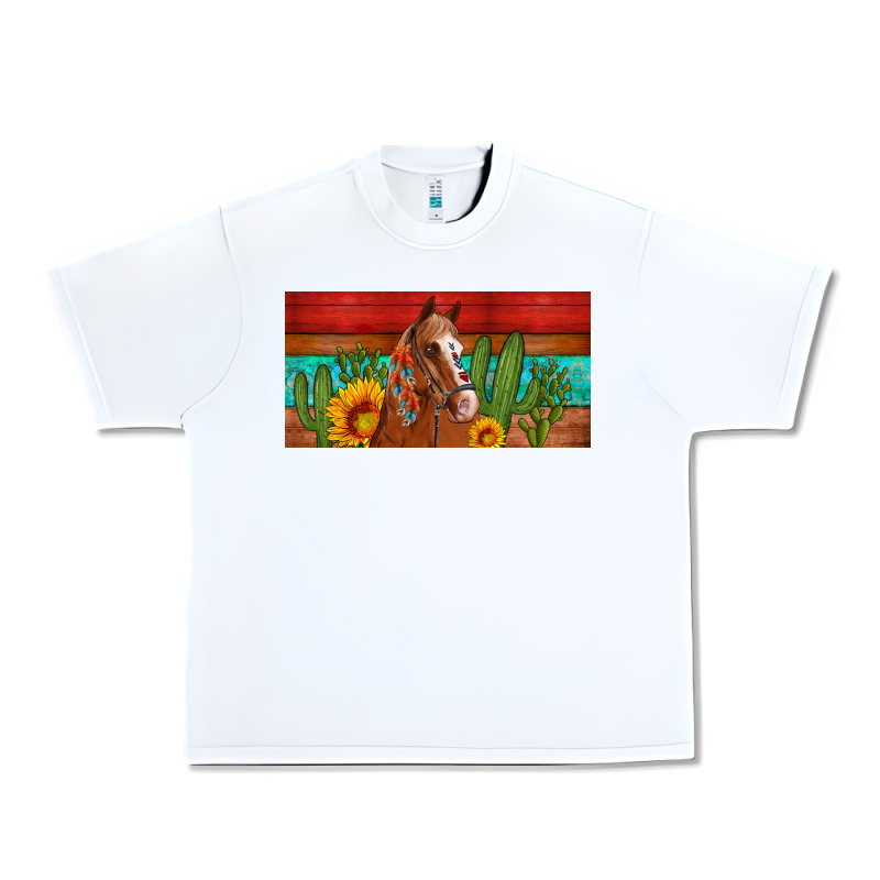 Aztec Horse Cactus And Sunflowers License Plate Template Urban Heavy Tee by Artiststas | Teevron