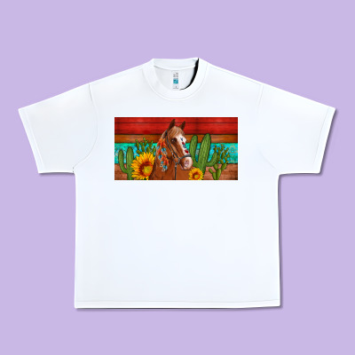 Aztec Horse Cactus And Sunflowers License Plate Template Urban Heavy Tee Designed By Artiststas