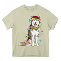 Mossy husky with christmas lights Heavy Core Tee - RanaPortraitStore