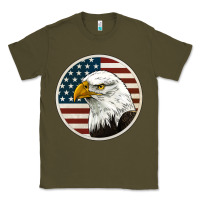 Army Green American Bald Eagle Classic Tee - Jasminsmagicworld