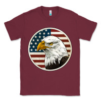 Burgundy American Bald Eagle Classic Tee - Jasminsmagicworld