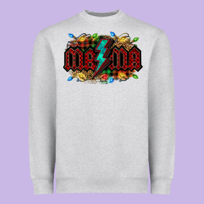 Lightning Bolt Mama Christmas Heavyweight Sweatshirt Designed By Jasminsmagicworld
