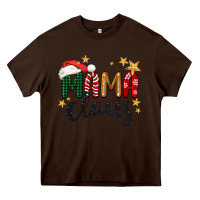 Chocolate Brown mama Claus Christmas Heavy Core Tee - BarkalooDesign