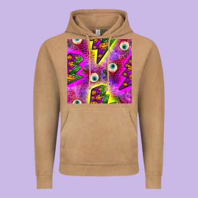 Halloween Thunders Seamless Pattern Vintage Hoodie Designed By Bundleandbundleshop