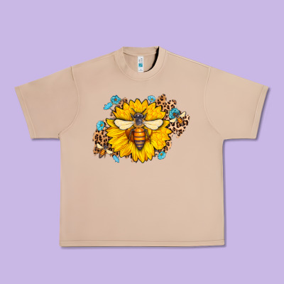 Bee Sunflower Leopard Urban Heavy Tee Designed By Adodesignshop