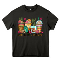 Asphalt cafecito y chisme coffee cups Heavy Core Tee - Zillion Design Studio