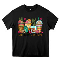Black cafecito y chisme coffee cups Heavy Core Tee - Zillion Design Studio