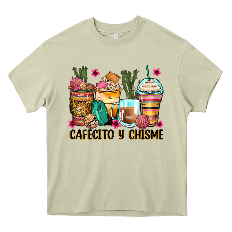 Cafecito Y Chisme Coffee Cups Heavy Core Tee by Zillion Design Studio | Teevron