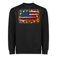 Black christmas american flag background Heavyweight Sweatshirt - Jasminsmagicworld