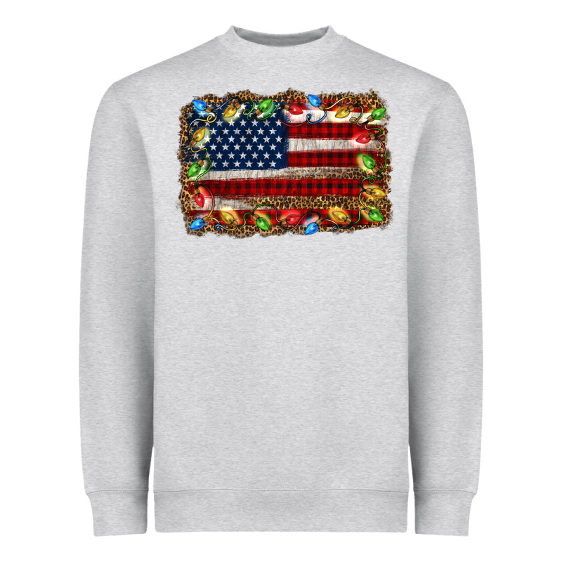 Christmas American Flag Background Heavyweight Sweatshirt by Jasminsmagicworld | Teevron