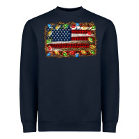 Navy christmas american flag background Heavyweight Sweatshirt - Jasminsmagicworld