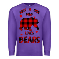 Purple Just A Girl Who Loves Bears Premium Sweatshirt - Bettercallsaul