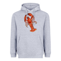 Heather Grey crawfish Heavyweight Hoodie - RanaPortraitStore