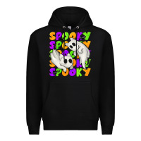 Black Spooky with Ghost Cats Premium Hoodie - texasbilliewilder