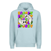 Blue Mist Spooky with Ghost Cats Premium Hoodie - texasbilliewilder