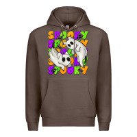Coffee Spooky with Ghost Cats Premium Hoodie - texasbilliewilder