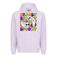 Lilac Spooky with Ghost Cats Premium Hoodie - texasbilliewilder