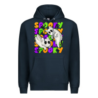 Navy Spooky with Ghost Cats Premium Hoodie - texasbilliewilder